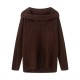 Women's Autumn EU-US Style Off-Shoulder Loose Casual Pullover Knit Sweater
