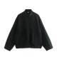 New EU-US 15-Color Loose Casual Jacket - Street Y2K Stand Collar Hidden Button Coat for Women