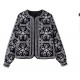 Women's New EU-US Street Style Crew Neck Printed Casual Lightweight Padded Jacket