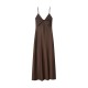 Women's 2026 Spring EU-US Style Satin Texture Backless Solid Color Slip Dress