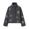 Women's Winter EU-US Style Printed Sequin-Detail Wool Blend Jacket