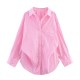 Women's Autumn EU-US Style Waist Cinched Long Sleeve Lapel Blouse