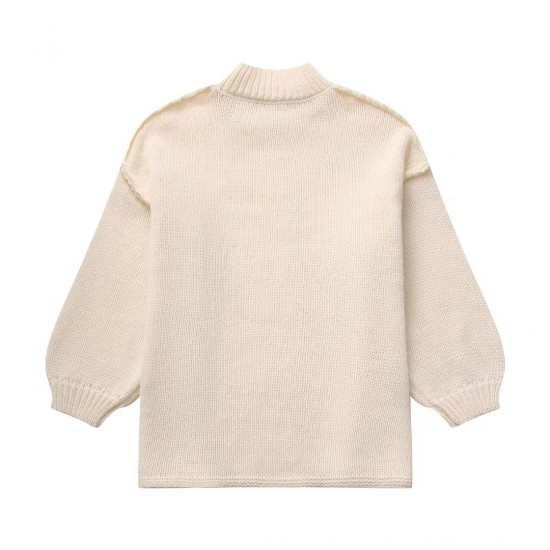 New EU-US Women's Spring Autumn Elegant Crew Neck Minimalist Thin Knitwear