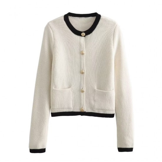 Women's New Spring Autumn Button-Detail Knit Cardigan - Chanel-Style Sweater