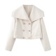 Women's Autumn EU-US Style Street Fashion Casual Wool Blend Jacket