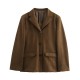 New Autumn Fashion Versatile Suede Single-Breasted Blazer for Women