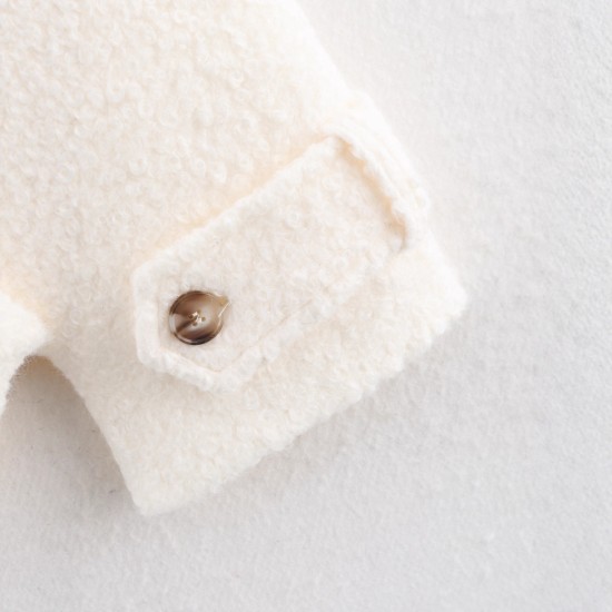 Women's Autumn Winter EU-US Style Lapel Long Sleeve Double-Breasted Wool Blend Coat