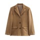 New Autumn Fashion Versatile Suede Single-Breasted Blazer for Women