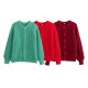 Women's Y2K EU-US Style New Autumn Solid Color Long Sleeve Knit Sweater Cardigan