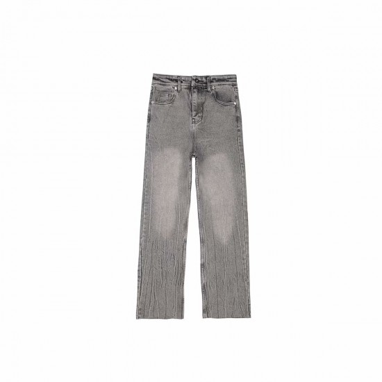 Women's Autumn EU-US Style Rivet-Detail Vintage Washed Flared Denim Pants