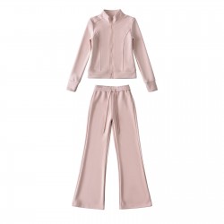 Women's EU-US Style Fleece Lined Hooded Jacket + Fleece Lined Casual Pants Set