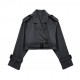 Y2K New Spring EU-US Style Women's Cropped Belted Trench Coat Jacket