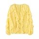 Women's Summer EU-US Style Fashion V-Neck Layered Ruffled Pleated Blouse