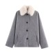 Women's Autumn Winter EU-US Style Detachable Faux Fur Collar Wool Blend Jacket