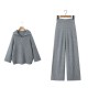 Women's New Autumn Slouchy Loose Big Lapel Knitwear + High-Waist Pants Set