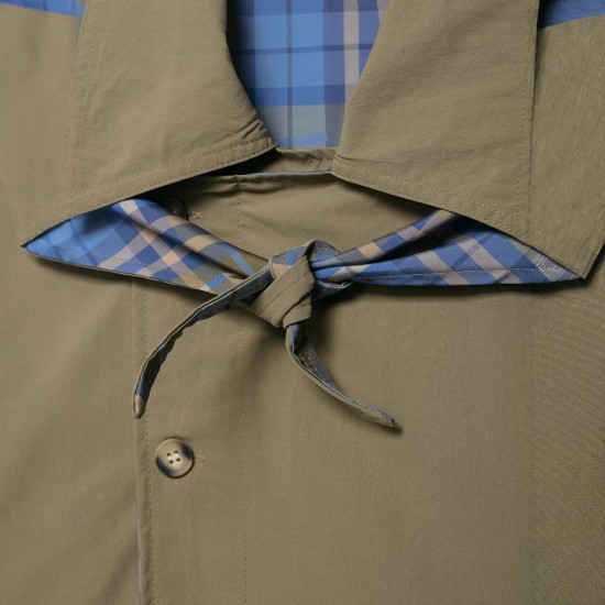 Women's Autumn EU-US Style Reversible Plaid Scarf-Detail Jacket