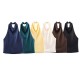Women's Summer EU-US Style Satin Texture Backless Halter Solid Color Top