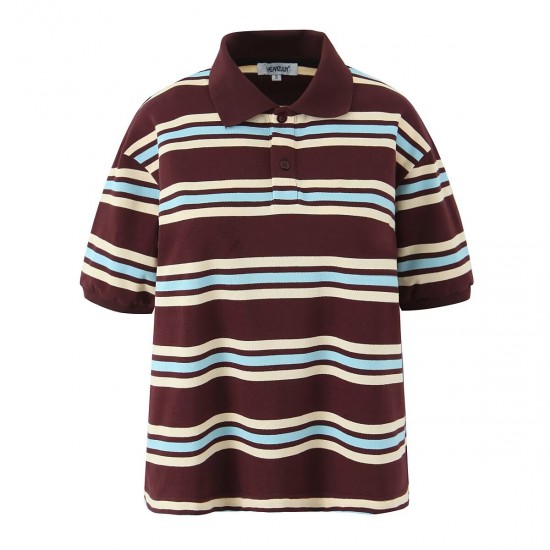 New Spring EU-US Fashion Striped Short Sleeve T-Shirt + Low-Waist Pleated Mini Skirt Set