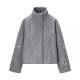 Women's Winter EU-US Style Printed Sequin-Detail Wool Blend Jacket