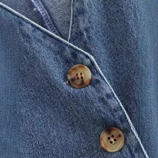 Y2K New Summer EU-US Style Women's Denim Vest Top