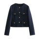 New Autumn Winter Women's Chanel-Style Fashion Button-Detail Short Blazer