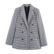 Women's New Autumn EU-US Style Plaid Double-Breasted Blazer - 5 Colors