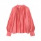 Women's 2026 Spring EU-US Style V-Neck Long Sleeve Solid Color Blouse