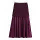 Women's New Summer EU-US Style V-Neck Gold Button Knit Vest + Pleated Skirt Set