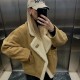 New Autumn Winter Women's Fashion Loose Warm Retro Shearling Jacket