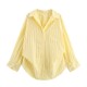 Women's Autumn EU-US Style Waist Cinched Long Sleeve Lapel Blouse