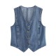 Y2K New Summer EU-US Style Women's Denim Vest Top