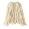 Women's Summer EU-US Style Fashion V-Neck Layered Ruffled Pleated Blouse