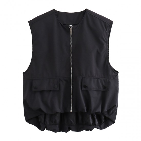 Y2K New Summer EU-US Style Women's Loose Casual Sleeveless Cardigan Vest