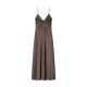 Women's 2026 Spring EU-US Style Satin Texture Backless Solid Color Slip Dress