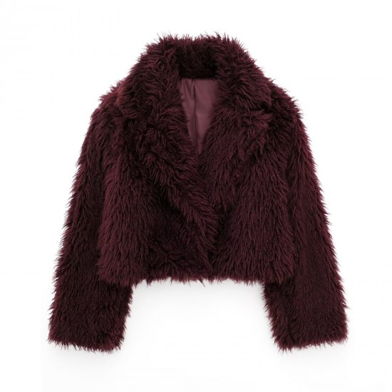 Women's New EU-US Winter Style Fashion Versatile Faux Fur Short Jacket