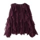 Women's Summer EU-US Style Fashion V-Neck Layered Ruffled Pleated Blouse
