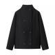 Women's Autumn Winter EU-US Style Stand Collar Double-Breasted Solid Color Wool Blend Coat