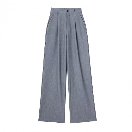 New Spring Autumn Women's Front Pleated High-Waist Casual Pants